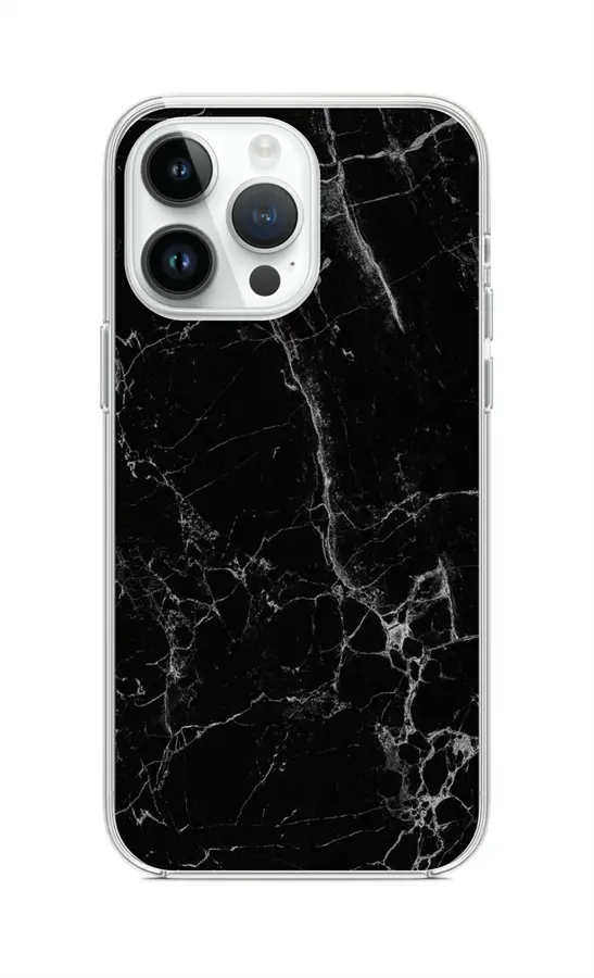 Kryt STYLE TopQ iPhone 15 Pro Mramor černý 99819
