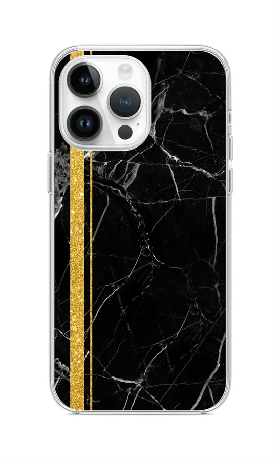 Kryt STYLE TopQ iPhone 15 Pro Mramor černo-zlatý 99822