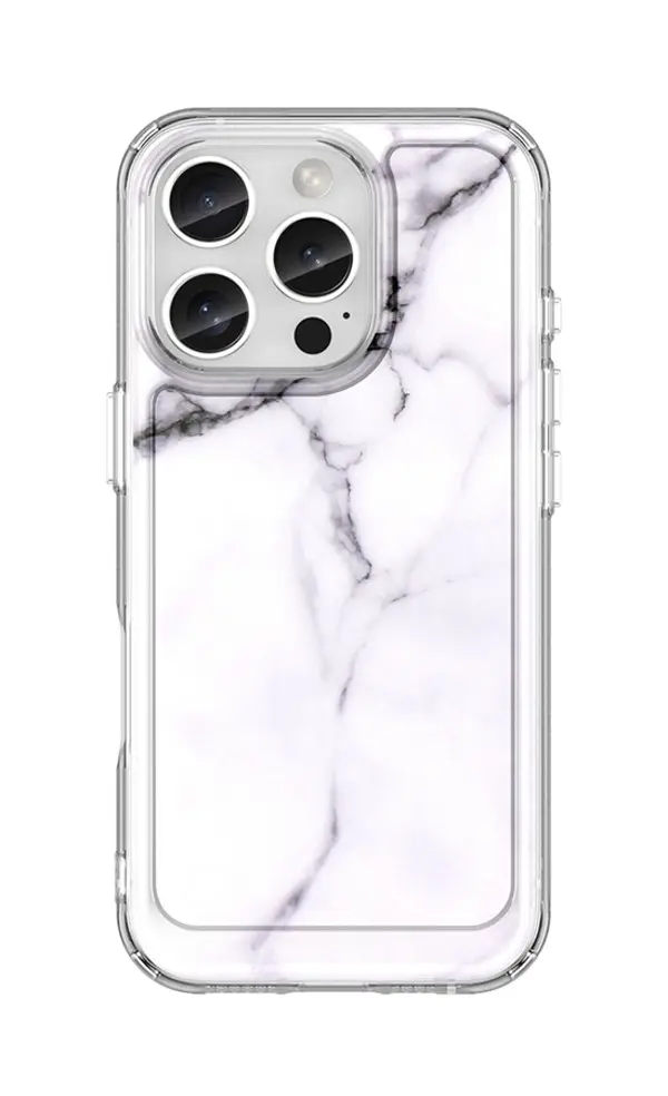 Kryt TopQ iPhone 16 Pro pevný Mramor bílý 129877