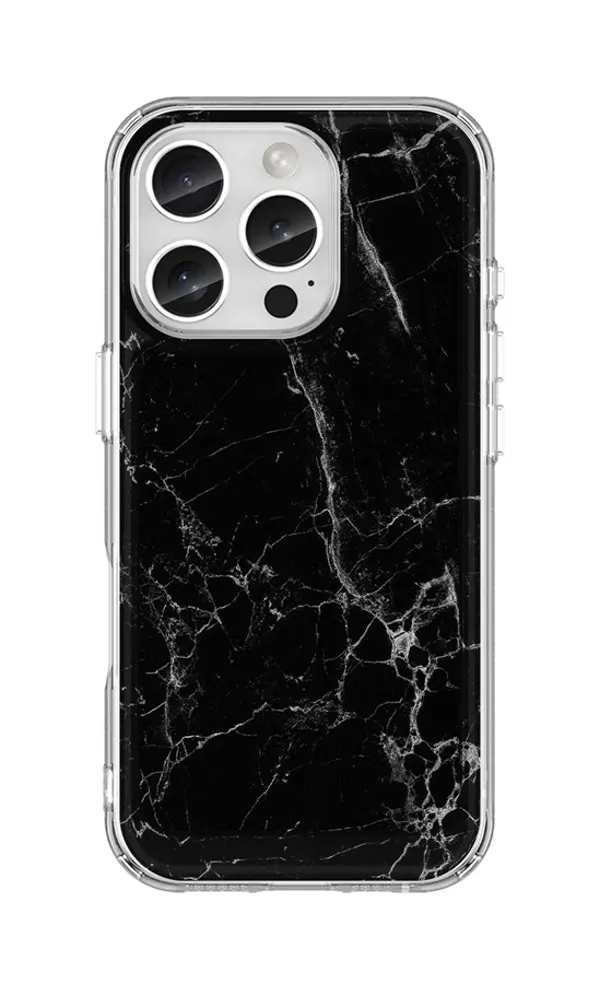 Kryt STYLE TopQ iPhone 16 Pro pevný Mramor černý 129879