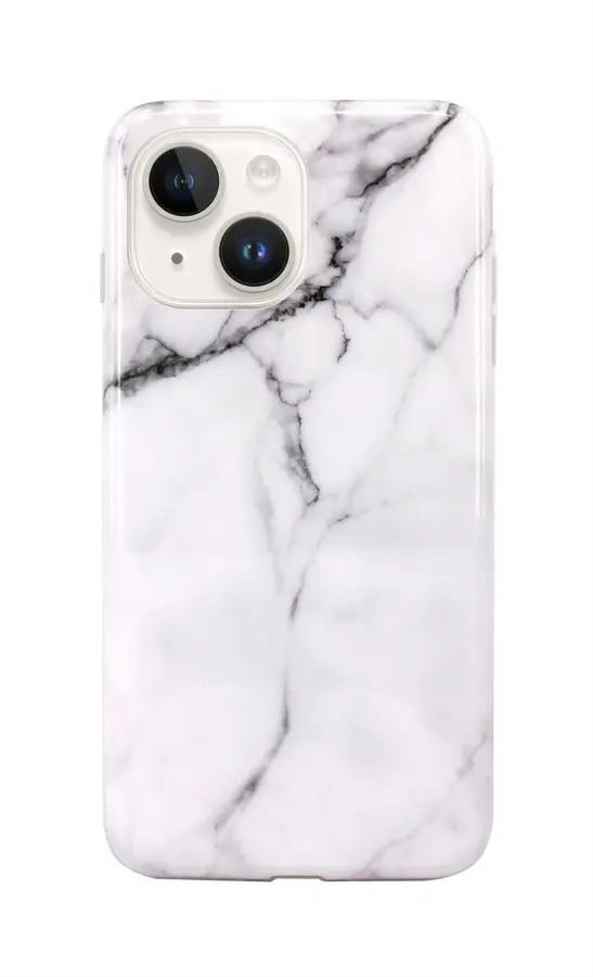 Kryt TopQ iPhone 15 Mramor bílý 99929