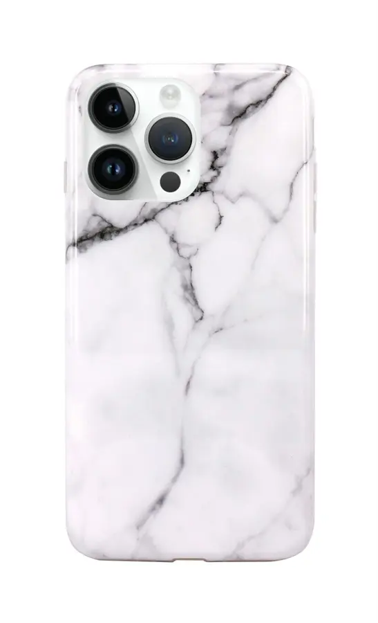 Kryt TopQ iPhone 15 Pro Mramor bílý 99931