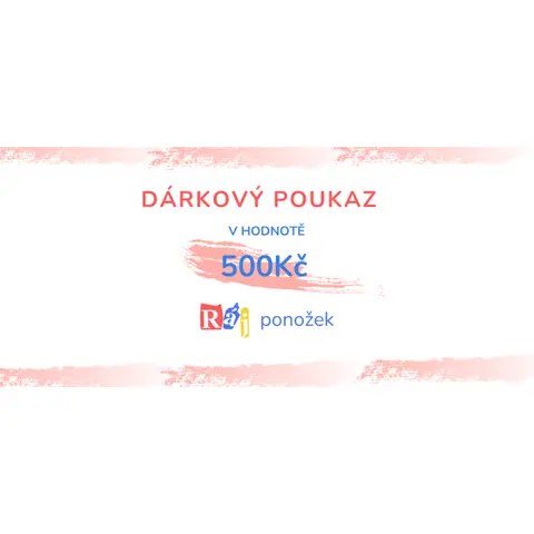 Dárkový poukaz z RÁJE PONOŽEK  - 500 Kč poukázka 500Kč