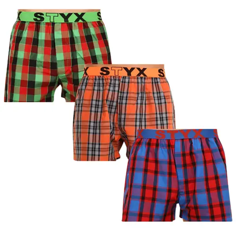 AKCE 3PACK pánské trenky STYX sportovní guma mix barev