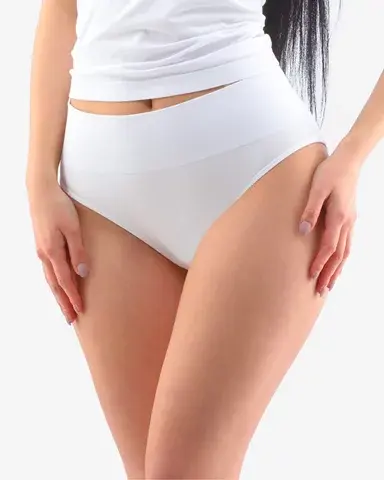 Dámské kalhotky klasické se širokým bokem GINA Bamboo 00026P bílá S/M