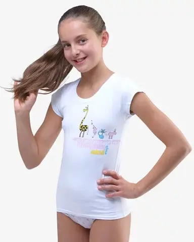 Dětské dívčí tričko GINA 28003P bílá