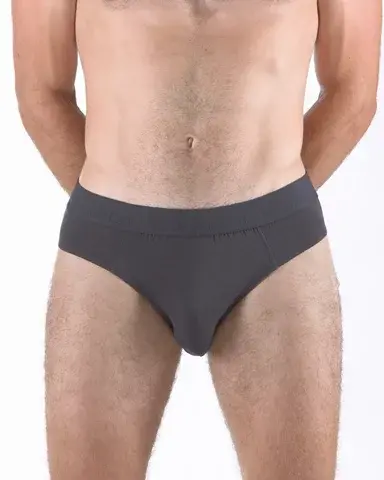 Pánské slipy se širším bokem GINO 71128P tm. šedá L/XL