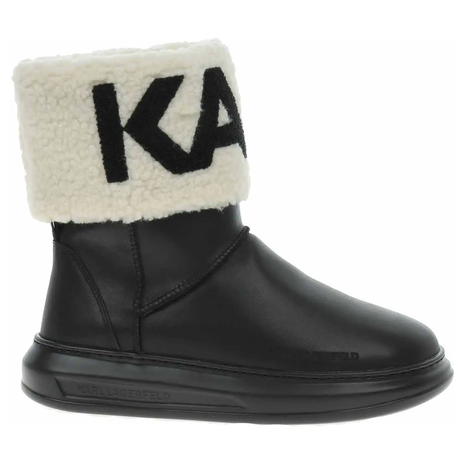Dámské polokozačky Karl Lagerfeld KL44550 Black Lthr/Textile 37