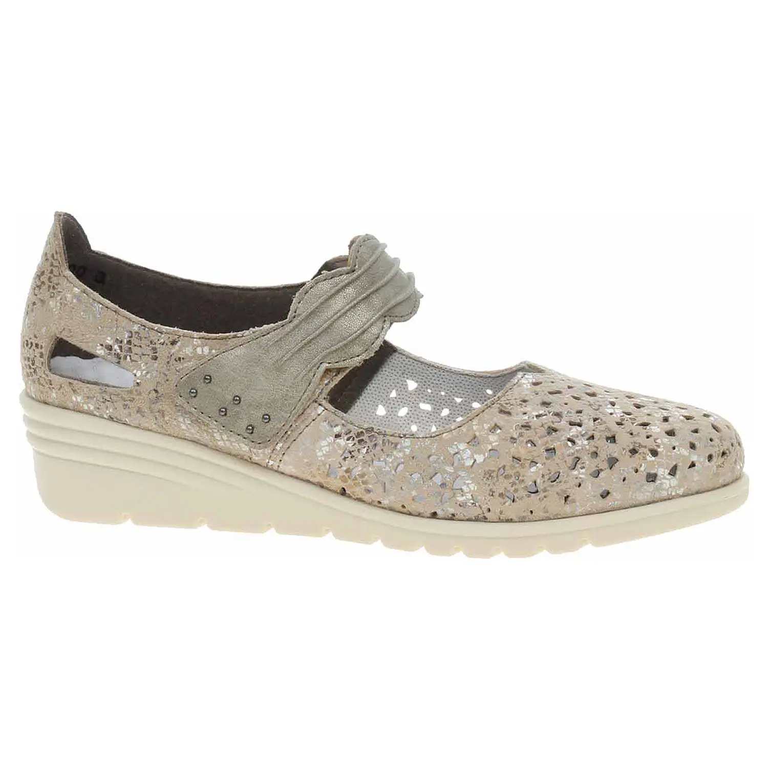 Dámské baleriny Rieker L5359-90 beige -metallic 41
