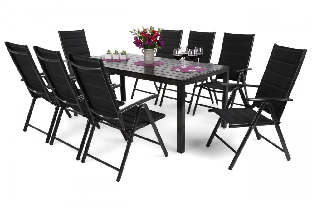 Home&Garden Zahradní sestava Ibiza 185 cm Black / Black 8+1