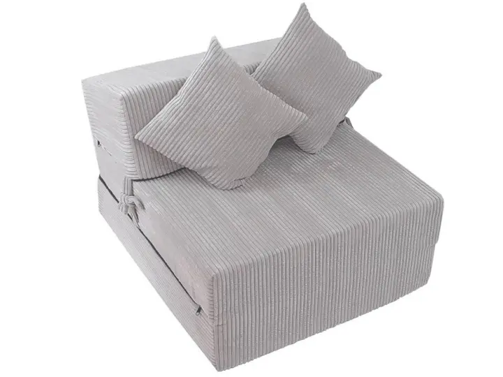 Fimex Rozkládací křeslo - matrace pro hosty Lincol světle šedé 70x200x15 cm