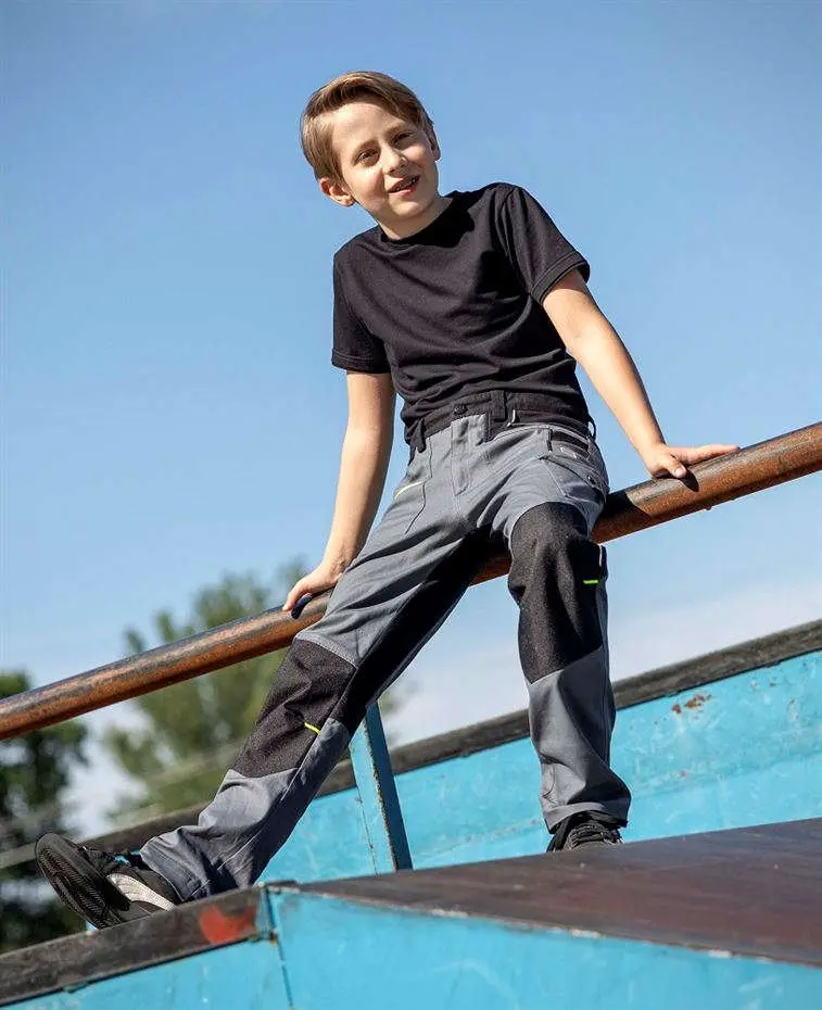 Ardon 4XSTRETCH dětské stretchové Kalhoty pracovní do pasu šedá