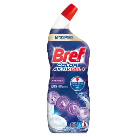 Bref WC gel Gel Color Aktiv+ Lavender, 700 ml