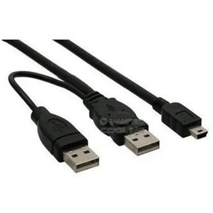 PremiumCord USB 2.0 napájecí Y kabel A/M + A/M -- A/M mini 0.4m + 0.5m