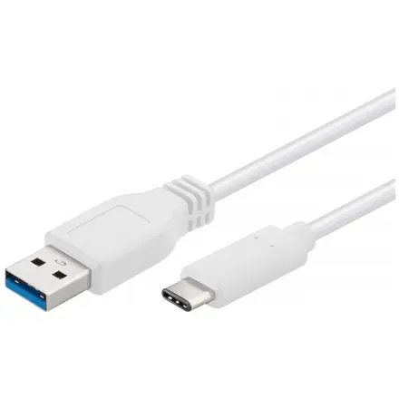 PremiumCord USB-C/male - USB 3.0 A/Male, bílý, 0,5m