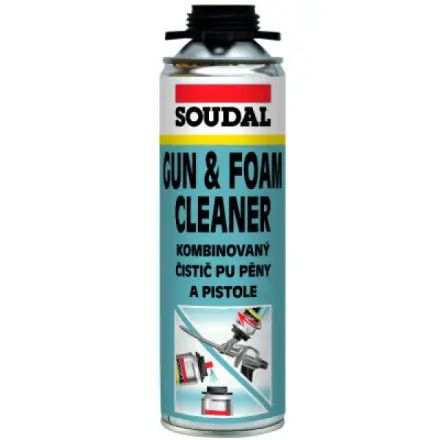 Čistič PU pěny a pistole SOUDAL 500 ml