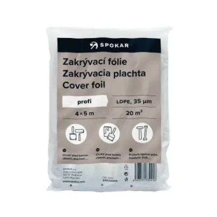 Spokar Profi zakrývací folie, 35 µ, 20 m², 4 × 5 m