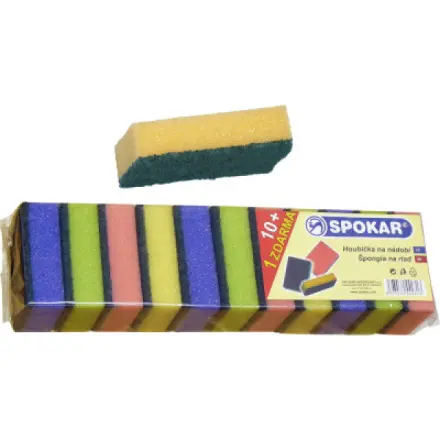 Spokar houbičky na nádobí, balení 10 + 1 ks ZDARMA mix barev, 8593534442313