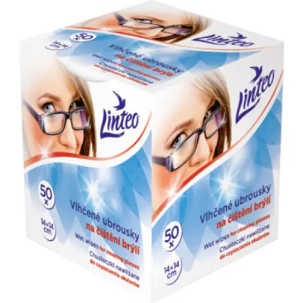 Linteo ubrousky čistící na brýle vlhčené 50 ks