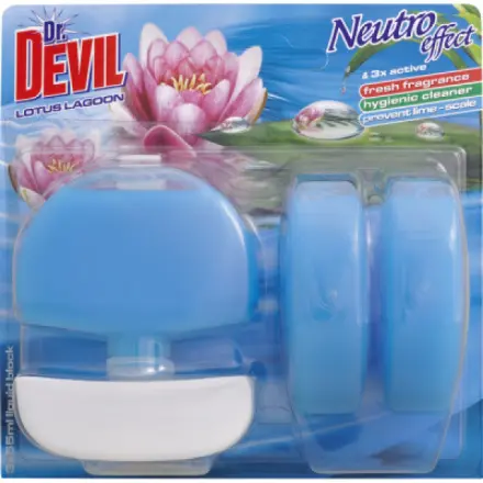Dr. Devil tekutý WC blok Neutral Efekt Lotus lagoon 3 x 55 ml