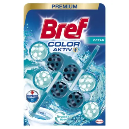 Bref Turquoise Aktiv Ocean tuhý WC blok, 2 × 50 g