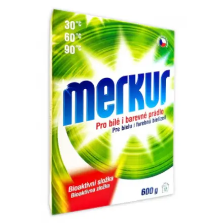Merkur pro bílé i barevné prádlo, univerzální prací prášek, 600 g