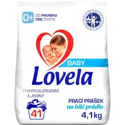 Reckitt Benckiser Lovela na bílé prací prášek pro miminka, 41 praní, 4,1 kg