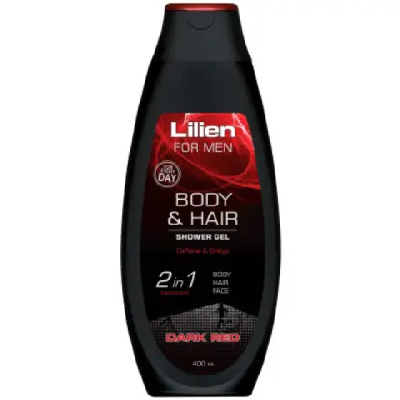 Lilien Men Dark Red sprchový šampon pro muže, 400 ml