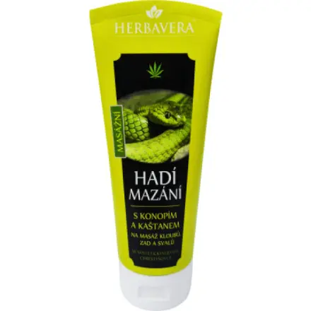 Hadí mazání s konopím a kaštanem HERBAVERA 200ml