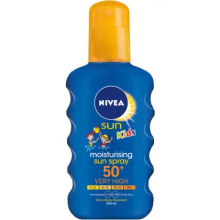 Nivea Sun Protect & Care dětský barevný sprej na opalování OF50+ 200 ml