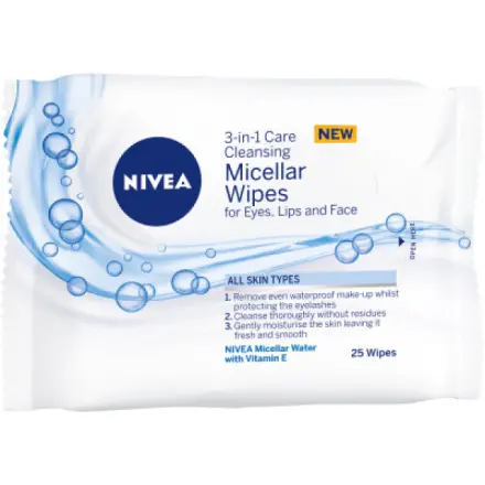 NIVEA Micelární čisticí pleťové ubrousky 3v1 Micellar Biodegradable 25 ks
