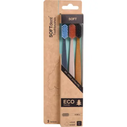SOFTdent ECO zubní kartáček soft 3ks