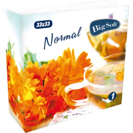 Ubrousky Big Soft normal 1 vrstvé - bílé  (100 ks)