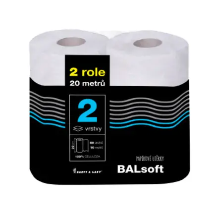 BALsoft 2vrstvé papírové utěrky 10 m, 2 role
