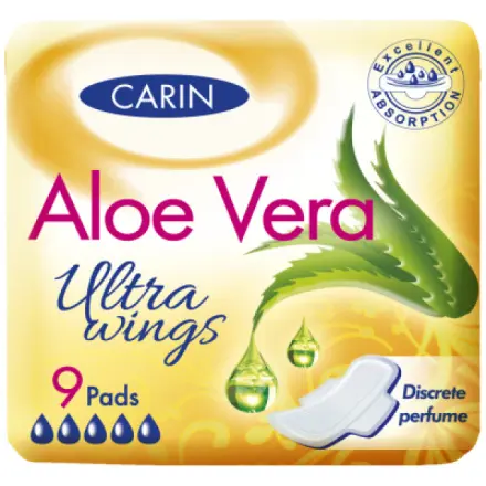 Carin vložky ultra wings aloe vera 9 ks