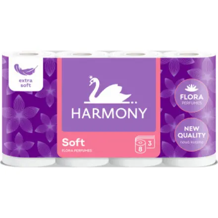 Harmony Soft Flora 3vrstvý toaletní papír, 8 rolí