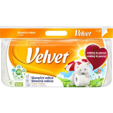 Velvet 3vrstvý toaletní papír sluneční edice, role 18,3 m, 8 rolí
