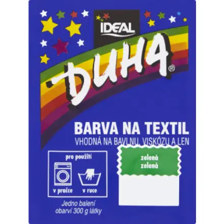Duha barva na textil zelená