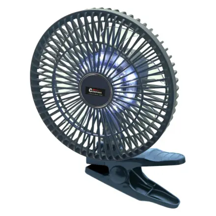 Compass Ventilátor SILENT 210mm AKU nabíjecí 2000mAh s osvětlením klips, 07230