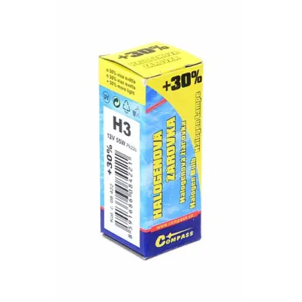 Compass Žárovka 12V  H3  55W Pk22s box FLASH +30%, 08422