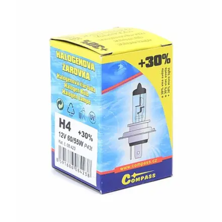 Compass Žárovka 12V  H4  60/55W P43t box FLASH +30%, 08423