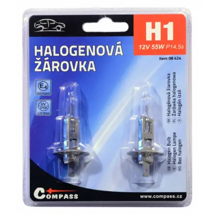 Compass Žárovka 12V  H1  55W P14,5s blister 2ks, 08424