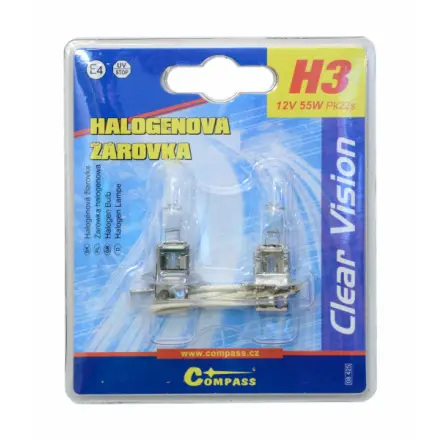 Compass Žárovka 12V  H3  55W Pk22s blister 2ks, 08425