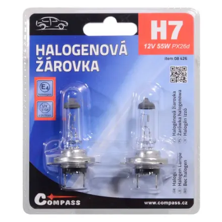 Compass Žárovka 12V  H7  55W PX26d blister 2ks, 08426