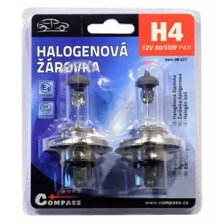 Compass Žárovka 12V H4 60/55W P43t blister 2ks, 08427