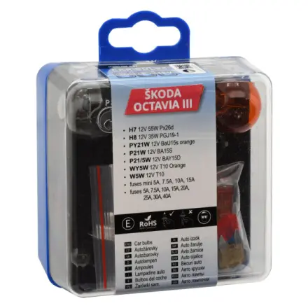 Compass Žárovky servisní box ŠKODA OCTAVIA III H7+H8, 08537
