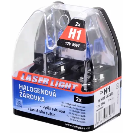 Compass Žárovka 12V  H1  55W P14,5s WHITE LASER  2ks, 08557