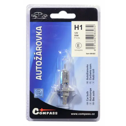 Compass Žárovka 12V  H1  55W P14,5s blister 1ks, 08603
