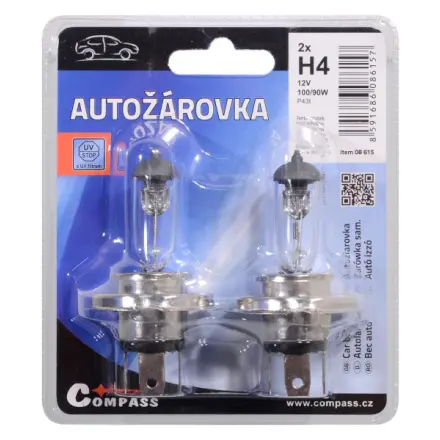 Compass Žárovka 12V  H4  100/90W P43t blister 2ks, 08615
