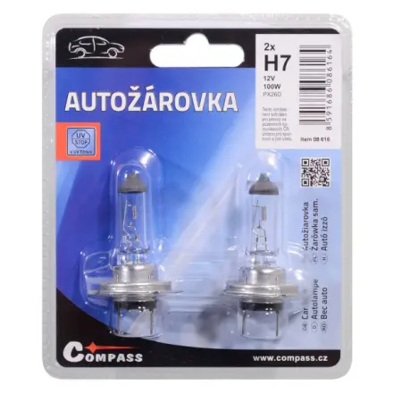 Compass Žárovka 12V  H7  100W PX26d blister 2ks, 08616